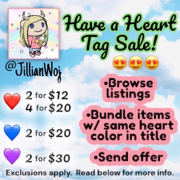 Have a Heart Tag Sale! ❤️💙💜 See description below for more info ⬇️⬇️⬇️⬇️⬇️⬇️⬇️ - Picture 1 of 2